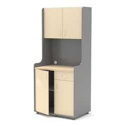 Офисная мини-кухня ЭЛЕГИЯ №1А, Темно-серый + Крем Вайс