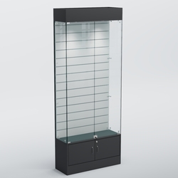 Витрина СЕТЬ №4 с экономпанелью, Aнтрацит+Белый