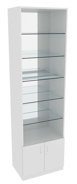 Витрина СЭСП-О №2-400 (З/C - Зеркало) со стеклянными полками, Серый