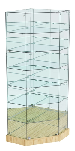 Витрина Хит продаж угловая №311 (закрытая, задние стенки - зеркало), Дуб Золотистый