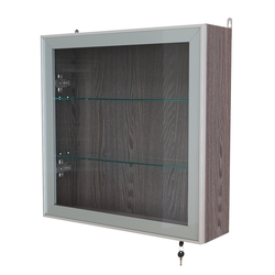 Витрина настенная №1-1А с прозрачными полками серии Collecto, Ясень Анкор темный