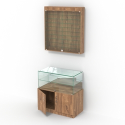 Комбинированный прилавок-витрина демонстрационный КПВ-01-07, Дуб Канзас коричневый