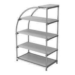 Хромированный стенд универсальный TD-06 (Т) с полками ДСП 16мм, Серый