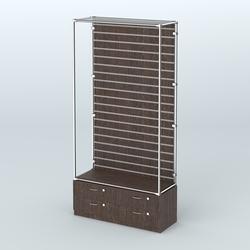 Торговая система ХРОМ (задняя стенка - Экономпанель) №5 с тумбой Т-14, Дуб Венге