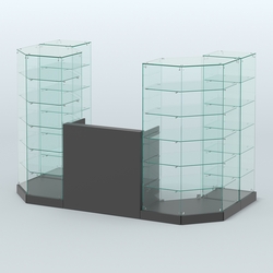 Торговый стеклянный павильон Абсолют №8а (закрытый) (3 кв.м), Дуб Венге