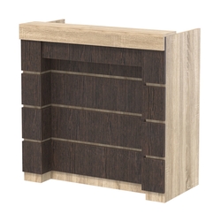 Торговый кассовый прилавок выкатной с утопленным фасадом №УФК-1-1, Дуб Сонома + Дуб Венге