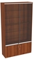 Витрина СЭСП-Z №1-1-400 (З/C - ДВП) со стеклянными полками и шторками Орех