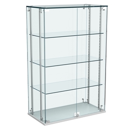 Витрина Истра настольная №22-РЕГ с регулировочными стеклянными полками, Серый