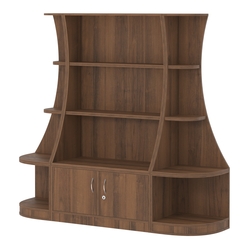 Пристенный низкий стеллаж ГАРАНТ №1, Орех