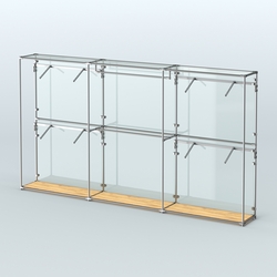 Торговая система ХРОМ (задняя стенка - стекло) 3600 мм с поручнями №2, Дуб Золотистый