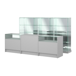Комплект низких витрин ХП-07 и прилавков ЭК-2, Серый