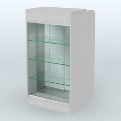 Ресепшен-Лайт №8 (600 мм) (Фасадная стенка - Зеркало), Серый