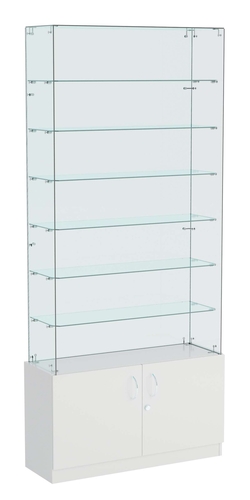 Витрина ИСТРА №133 прямоугольная (З/C - стекло), без дверей, Серый