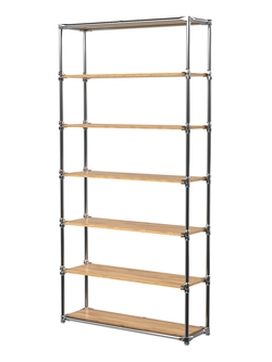 Пристенный торговый стеллаж  ЛАЙТ с пятью полками ДСП №2, Дуб Золотистый