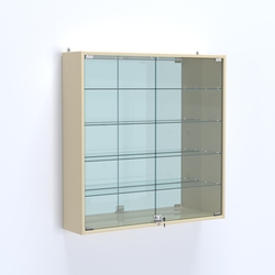 Витрина настенная №204-2А зеркальная, Крем Вайс