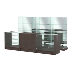 Комплект низких витрин ХП-07 и прилавков ЭК-4, Дуб Венге