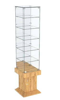 Витрина ДОНЖОН №508 с полками и зеркальной задней стенкой, Дуб Золотистый