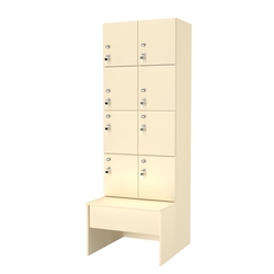 Шкаф для раздевалок со скамейкой КОМБО-Квартет №2-1, Крем Вайс