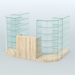 Торговый стеклянный павильон Абсолют №2 (открытый) (4.13 кв.м), Дуб сонома