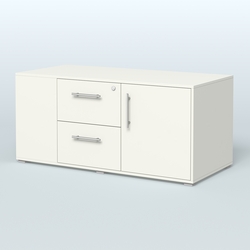 Тумба двусторонняя с отсеком и двумя открытыми полками Платинум Персонал, Белый