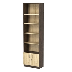 Стеллаж из ДСП с 4-мя полками 300x600 мм серии LEVEL-4 №5 (З/C - ДВП), Дуб Венге + Дуб Сонома