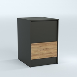 Стол-ресепшен серии ПРАЙМ №2Б, Черный + Дуб Канзас Коричневый