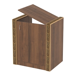 Недорогой прилавок-проход с декоративными молдингами №ПДМ-ПР-600, Орех