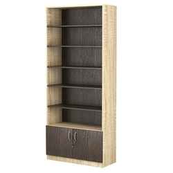 Стеллаж из ДСП с 5-ю полками 350x900 мм серии LEVEL-5 №13 (З/C - ДВП), Дуб Сонома + Дуб Венге