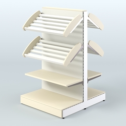 Островной низкий стеллаж для хлеба и выпечки Феникс №2, Крем Вайс + Белый