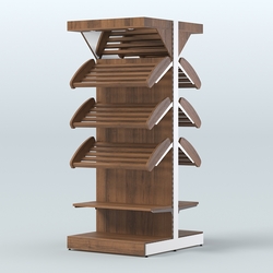 Островной высокий стеллаж для хлеба и выпечки Феникс №9, Орех