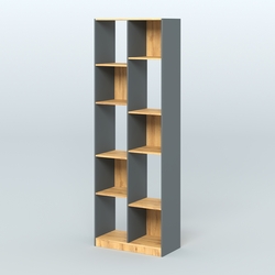 Стеллаж из ДСП серии ЛОФТ №8-1 (зеркальное отражение - Z) , Темно-Серый  + Дуб Золотистый