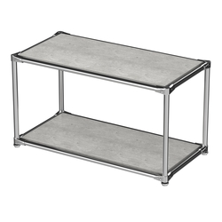 Хромированный стеллаж СТИЛЬ №4а-3 малый с полками ДСП, Метрополитан Грей