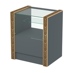 Недорогой прилавок малый с декоративными молдингами №ПДМ-3-600, Темно-Серый