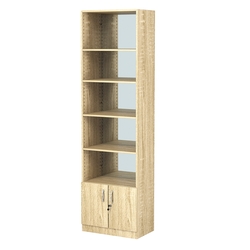 Стеллаж из ДСП с 4-мя полками 350x600 мм серии LEVEL-4 №6-2 (З/C - ЗЕРКАЛО), Дуб Сонома