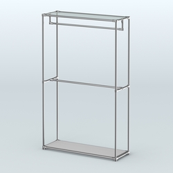 Торговая система ХРОМ без ДСП 1200 мм с поручнями №1, Серый