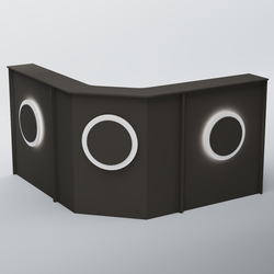 Ресепшен Г-образный КРУГ №3, Черный