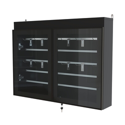 Витрина настенная №3-2Б широкая со встроенной подсветкой  серии Collecto, Черный