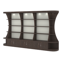 Пристенный высокий стеллаж ГАРАНТ №3, Дуб Венге + Белый