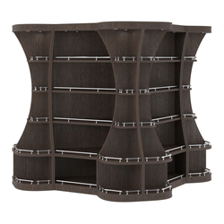 Островной высокий стеллаж ГАРАНТ №6-О с ограничителями, Дуб Венге