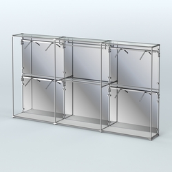 Торговая система ХРОМ (задняя стенка - зеркало) 3600 мм с поручнями №2, Серый