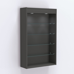 Витрина настенная №202-3Г высокая с верхними светильниками, Черный