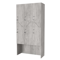 Шкаф для раздевалок СТАНДАРТ-Элегия №3-3А, Бетон Чикаго светло-серый F186 ST9