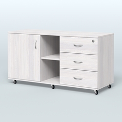 Тумба сервисная правая Киви, цвет светлый дуб, Ясень Анкор светлый