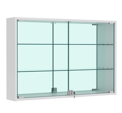 Витрина настенная №3-2А широкая с зеркалом, Серый