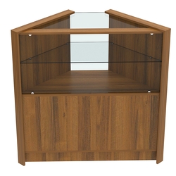 Прилавок из ДСП Модерн №6 угловой с прозрачной полкой, Орех