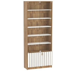 Витрина серии "Смок" №1-800, Дуб Канзас коричневый + Белый