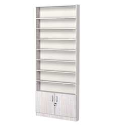 Стеллаж из ДСП с 8-ю полками 100x900 мм серии LEVEL-8 №8 (З/C - ДВП), Ясень Анкор светлый