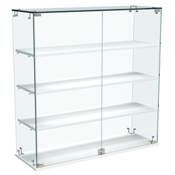 Витрина Истра настольная №31-ДП с прямыми полками из ДСП, Белый