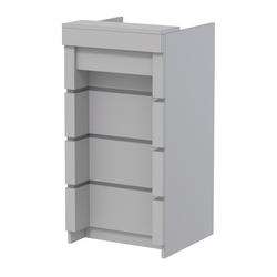 Торговый кассовый прилавок на колесах с утопленным фасадом №УФК-2-1, Серый