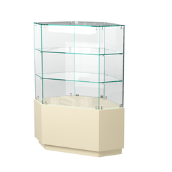 Витрина шестиугольная "Диаманд" №5, Крем Вайс